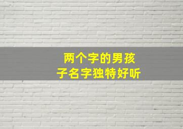 两个字的男孩子名字独特好听