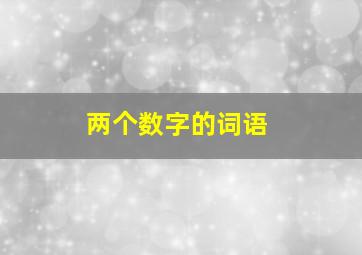 两个数字的词语