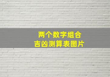 两个数字组合吉凶测算表图片