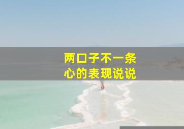 两口子不一条心的表现说说