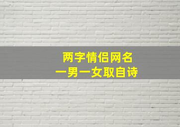 两字情侣网名一男一女取自诗