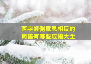 两字颠倒意思相反的词语有哪些成语大全