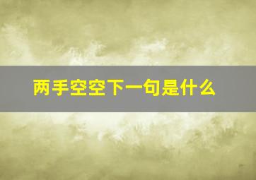 两手空空下一句是什么