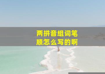 两拼音组词笔顺怎么写的啊