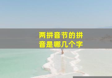 两拼音节的拼音是哪几个字