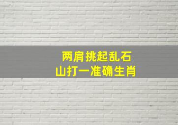 两肩挑起乱石山打一准确生肖