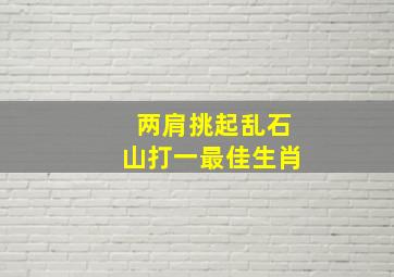 两肩挑起乱石山打一最佳生肖