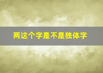 两这个字是不是独体字