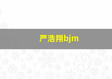 严浩翔bjm