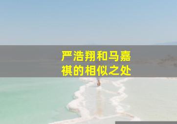 严浩翔和马嘉祺的相似之处