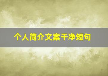 个人简介文案干净短句