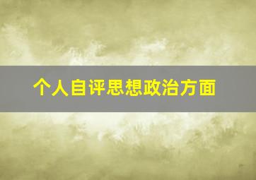 个人自评思想政治方面