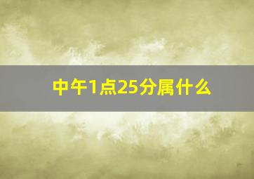 中午1点25分属什么