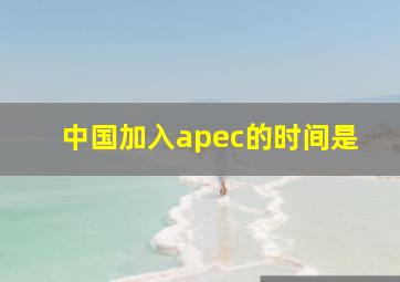 中国加入apec的时间是