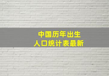 中国历年出生人口统计表最新