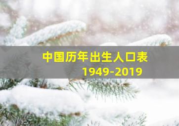 中国历年出生人口表1949-2019