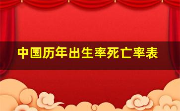 中国历年出生率死亡率表