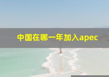 中国在哪一年加入apec