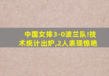 中国女排3-0波兰队!技术统计出炉,2人表现惊艳