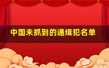 中国未抓到的通缉犯名单