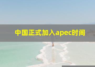 中国正式加入apec时间