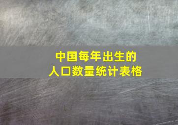 中国每年出生的人口数量统计表格