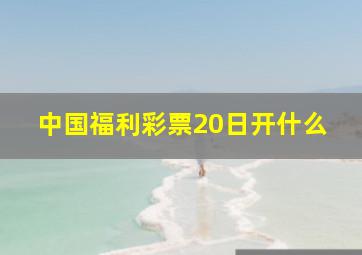 中国福利彩票20日开什么