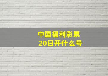 中国福利彩票20日开什么号