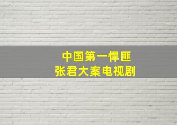 中国第一悍匪张君大案电视剧