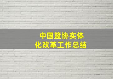 中国篮协实体化改革工作总结