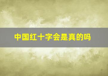 中国红十字会是真的吗