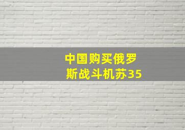 中国购买俄罗斯战斗机苏35