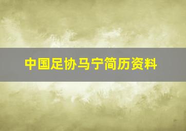 中国足协马宁简历资料