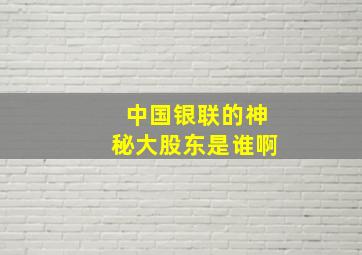 中国银联的神秘大股东是谁啊