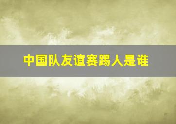 中国队友谊赛踢人是谁