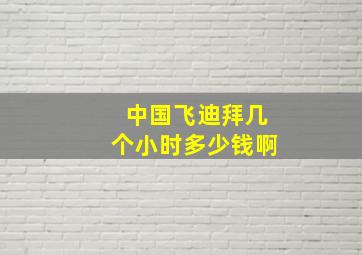 中国飞迪拜几个小时多少钱啊