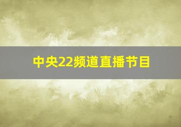 中央22频道直播节目