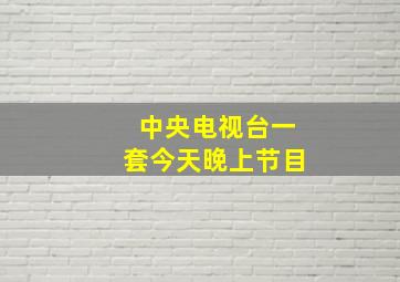 中央电视台一套今天晚上节目