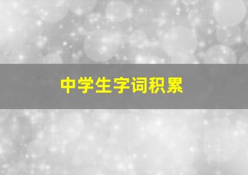 中学生字词积累