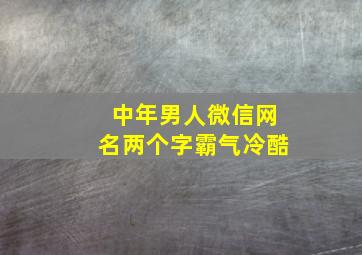 中年男人微信网名两个字霸气冷酷