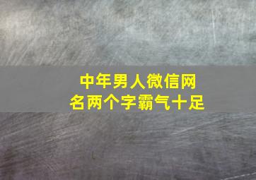 中年男人微信网名两个字霸气十足