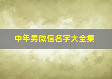 中年男微信名字大全集