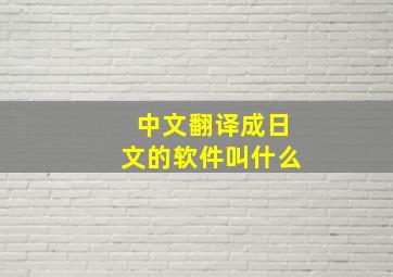 中文翻译成日文的软件叫什么