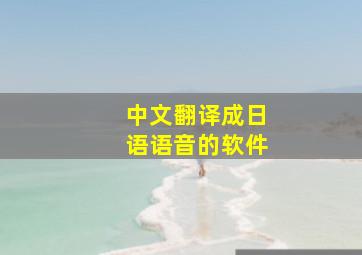 中文翻译成日语语音的软件