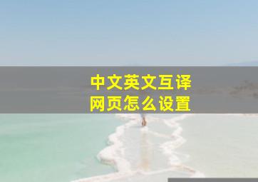 中文英文互译网页怎么设置