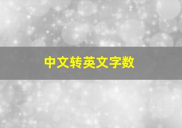 中文转英文字数