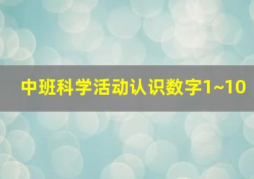 中班科学活动认识数字1~10