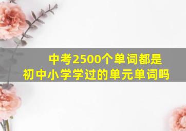 中考2500个单词都是初中小学学过的单元单词吗