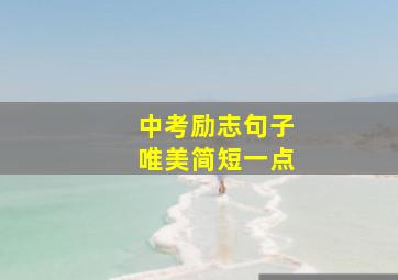 中考励志句子唯美简短一点