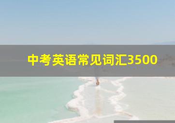 中考英语常见词汇3500